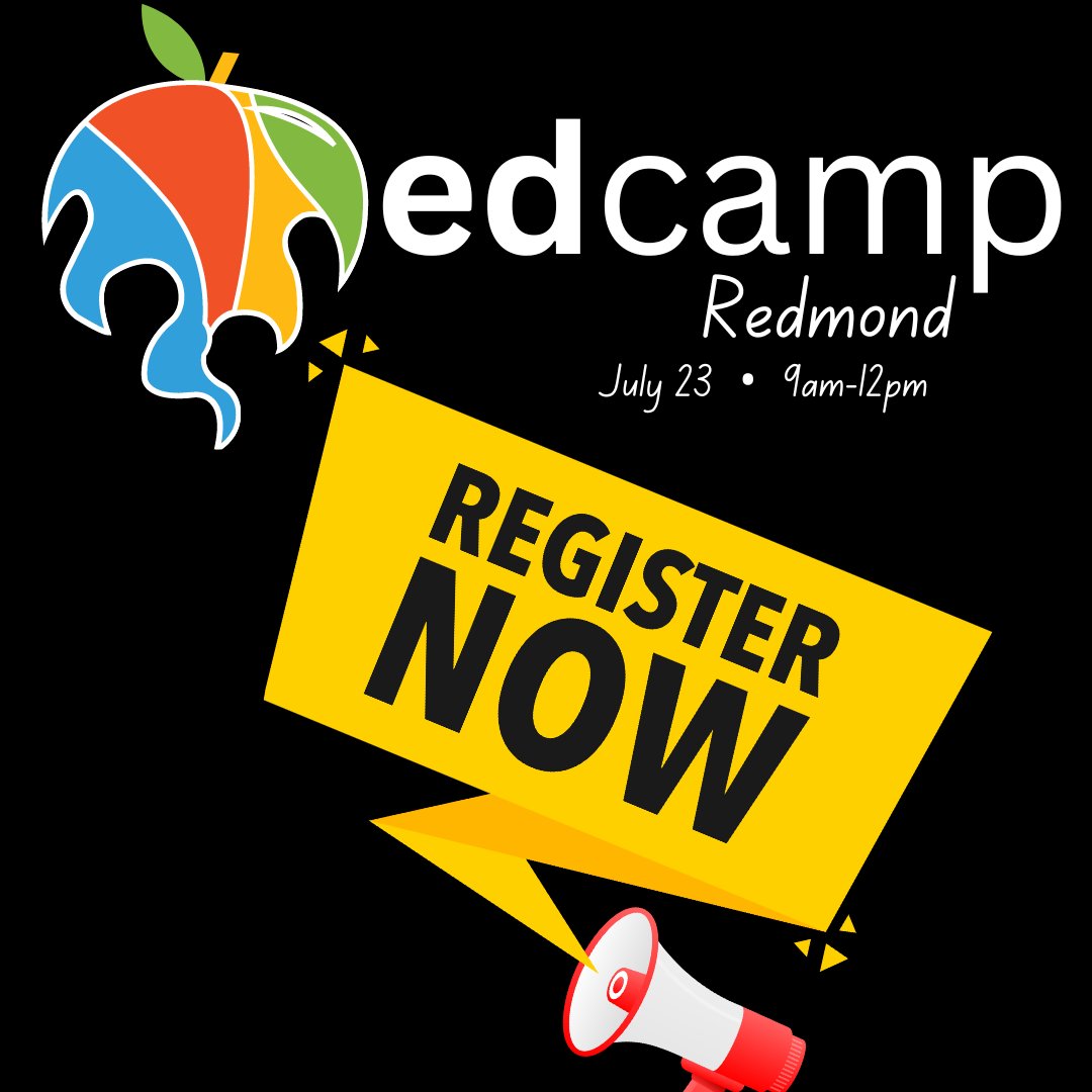 Registration for #edcampREDMOND is now open!! 🎉 🔗Reg: aka.ms/edcampREDMOND 🌟Event Info: aka.ms/edcampRedmond_…