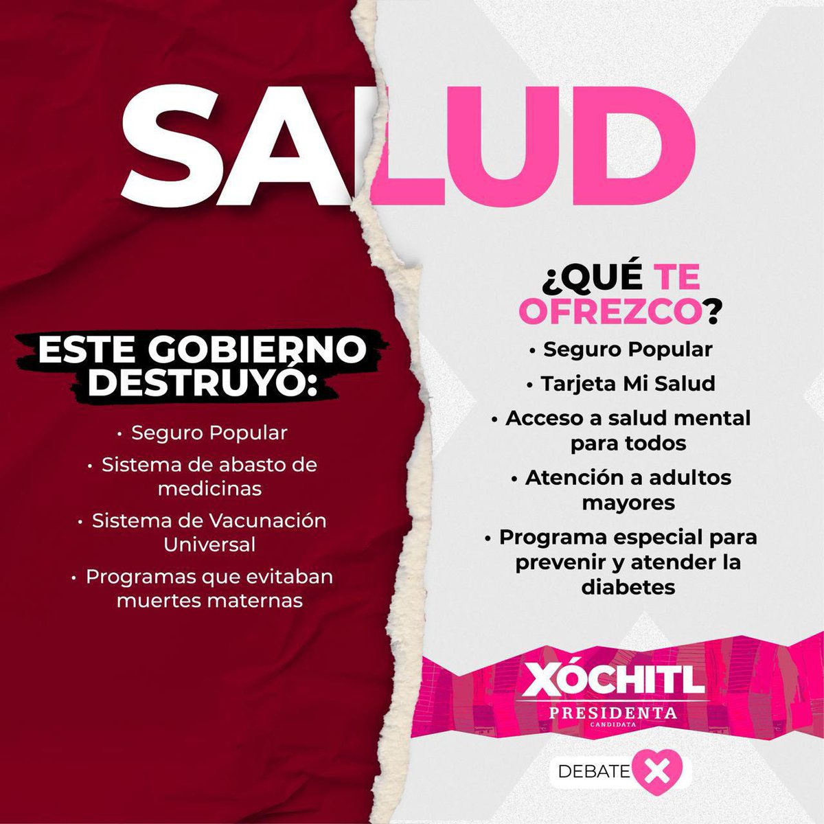 ectorjaime's tweet photo. Este gobierno destruyó el sistema de vacunación, el sistema de abasto de medicamentos, las instituciones de salud

Con @XochitlGalvez vamos a reconstruir el Sistema de Salud con un nuevo #SeguroPopular

#DebateX
#XóchitlGálvezPresidenta https://t.co/8RO8MC1AF0
