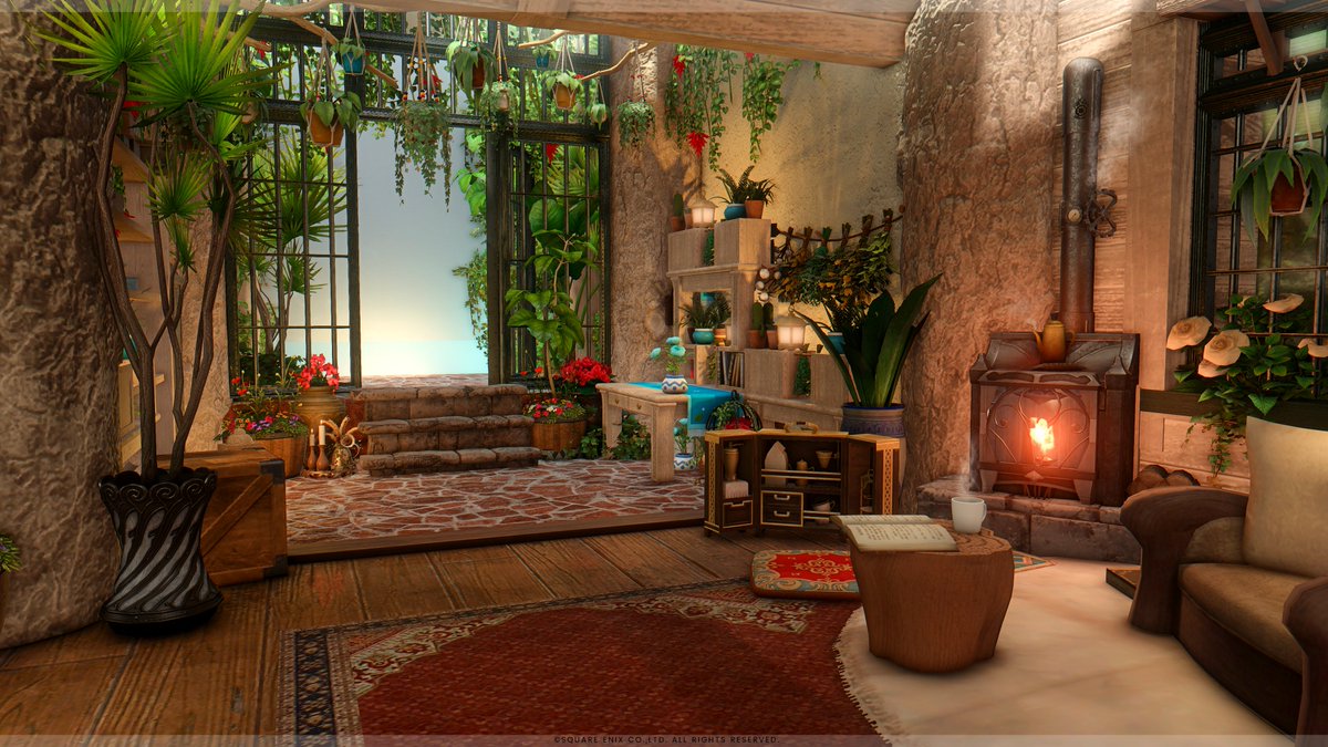 HousingKiri's tweet photo. フレ宅を改装させて頂きました。
ラベらしい植物がたくさんあるお家にしてみました🏠🌳
一週間公開して頂けるのでぜひ遊びに来てください！
#FF14housing #FF14ハウジング　#KiriHousing https://t.co/Jxm39JDitl