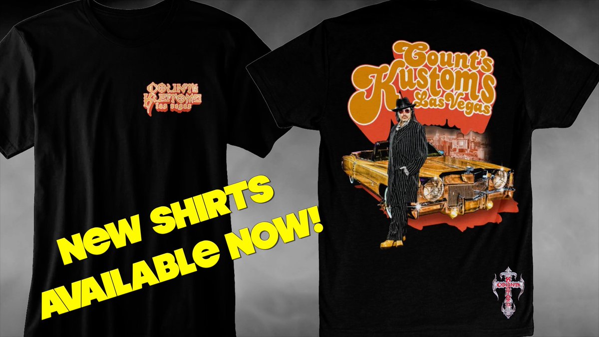 Get your new Count’s Kustoms Superfly shirts now! @DannyCountKoker famous Cadillac Eldorado is on some new swag, available ONLY in our online merch store - grab one today! Webstore: @CountsKustoms_S #countskustoms #merch #shirt #superfly #cadillac #eldorado #dunhamcoach #lasvegas