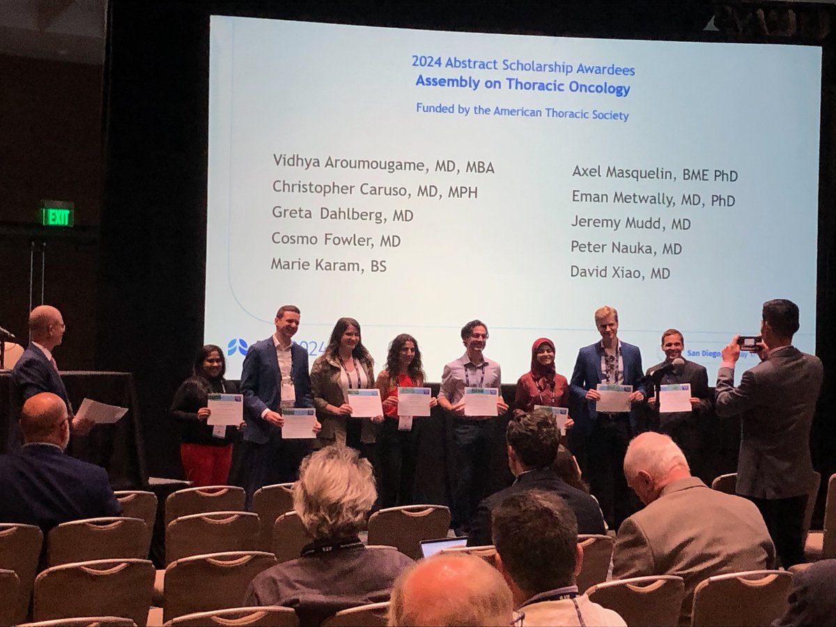 Congratulations to <a href="/AxelMasquelin/">Axel Masquelin</a> on the abstract awards at the Thoracic Oncology Assembly.
