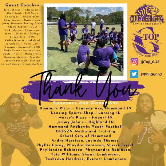 Each one, teach one ! Everybody doing there part is the start. Shout out all the sponsors, donors, and HS/College volunteer coaches. Big shout out to @top_g.72 and @morton_football