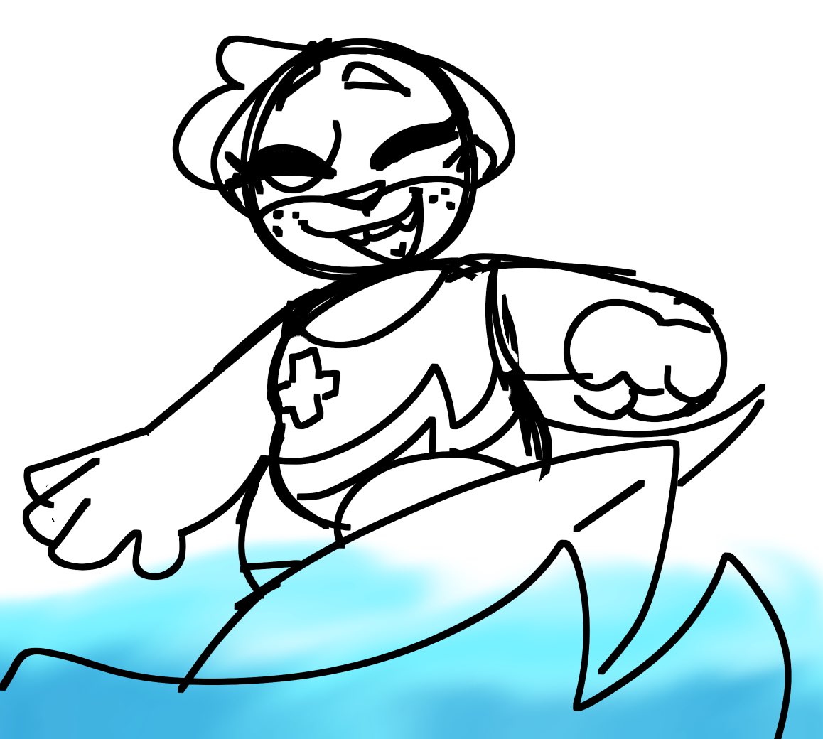 // ill do stuff with ollie tomorrow ..
for now , here’s a doodle of her surfing for anyone who sees this