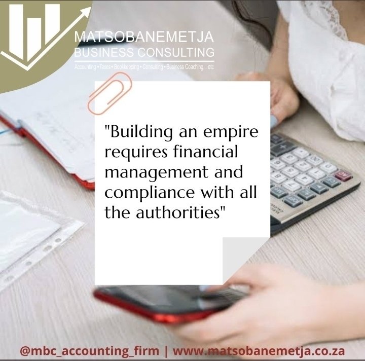 #AD ⬜MATSOBANEMETJA BUSINESS CONSULTING◽ ⚜️🔗matsobanemetja.co.za ⬜CORE SERVICES◽ ◻️Bookkeeping ◻️Accounting ◻️Taxes ◻️Payroll ◻️Advisory ◻️Asset Management ◻️Secretarial Services ⚜️CONTACT◽ 📧enquiries@matsobanemetja.co.za 📲 or Whatsapp 060 705 2488