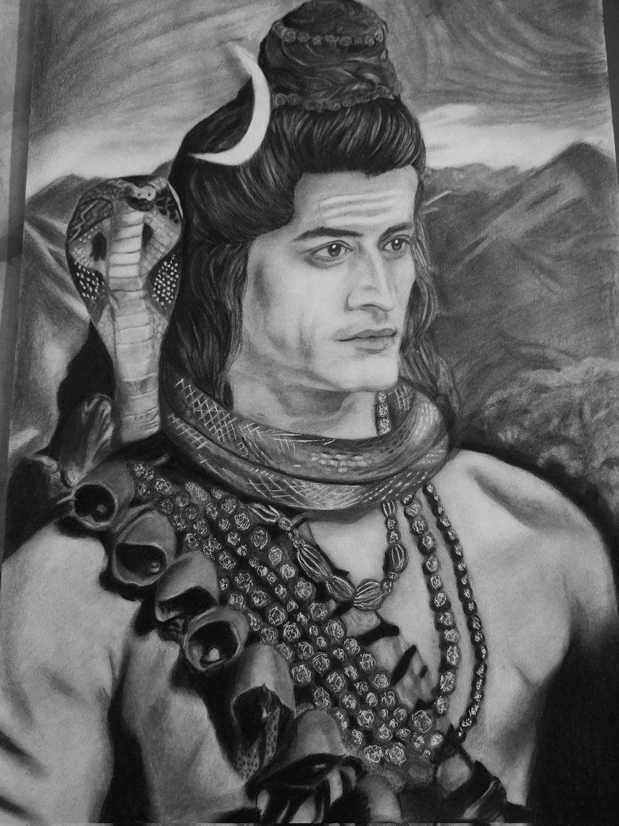 Finally the sketch is completed 😇😇😇 Shiv nath teri mahima jab teen lok gaaye... Naache bhara gagan to jhoome daso dishaye....🙏🙏🙏