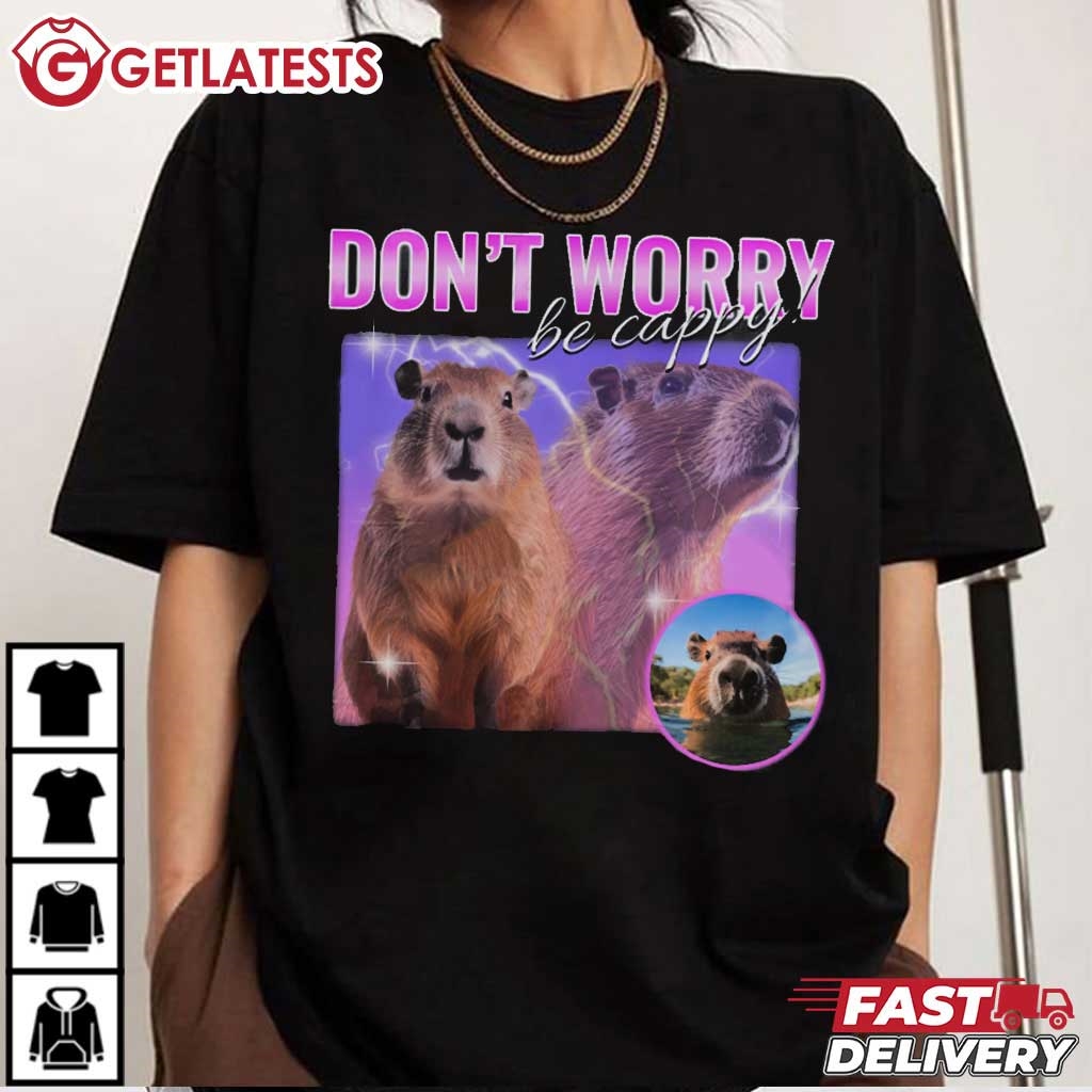 Dont Worry Be Capy Vintage Capybara T-Shirt #DontWorryBeCapy #Capybara #getlatests getlatests.com/product/dont-w…