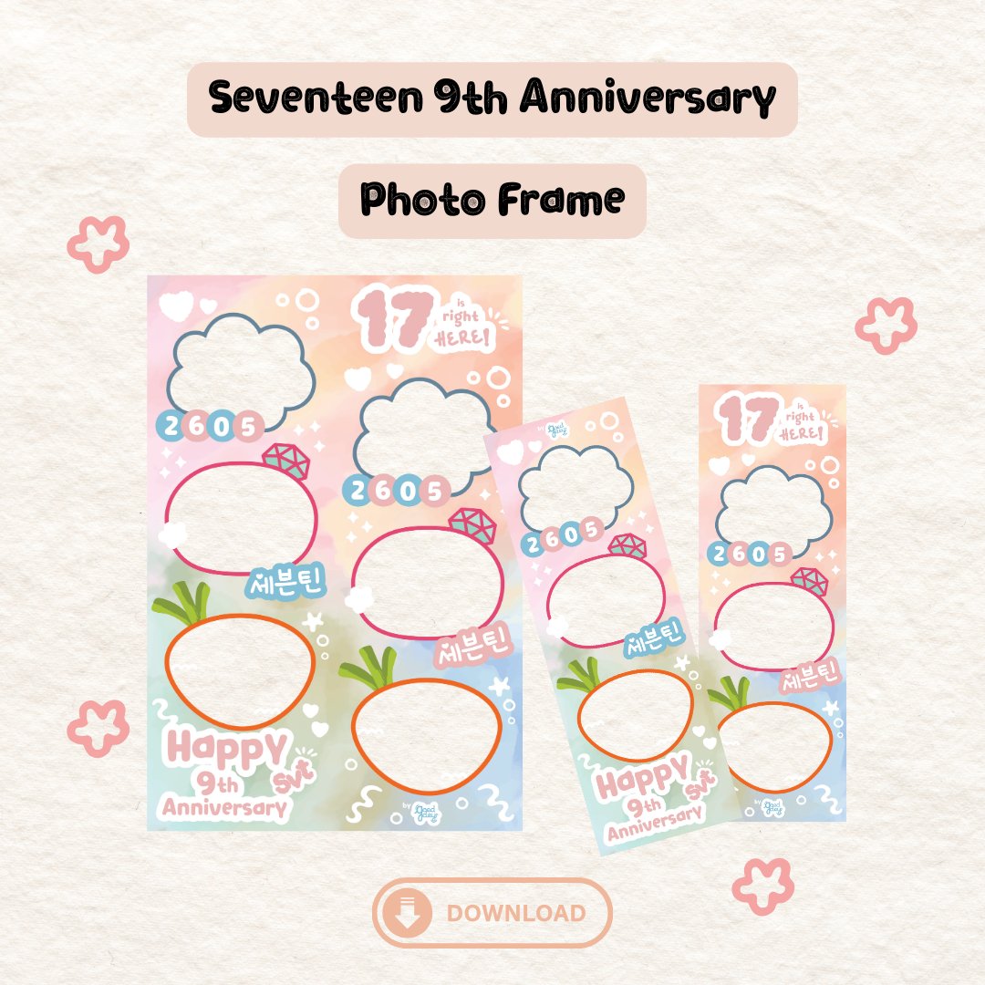 goeddeys's tweet photo. Seventeen 9th Anniversary Photo Frame

Hai carats, 
aku bikin photo frame untuk anniv ke-9 nya sebong nih, feel free to download 😄

link:
https://t.co/P6DQbnCRzi

rt &amp; like are appreciated
thank you 🥰🫶🏻 https://t.co/Qw1XP8UiuC