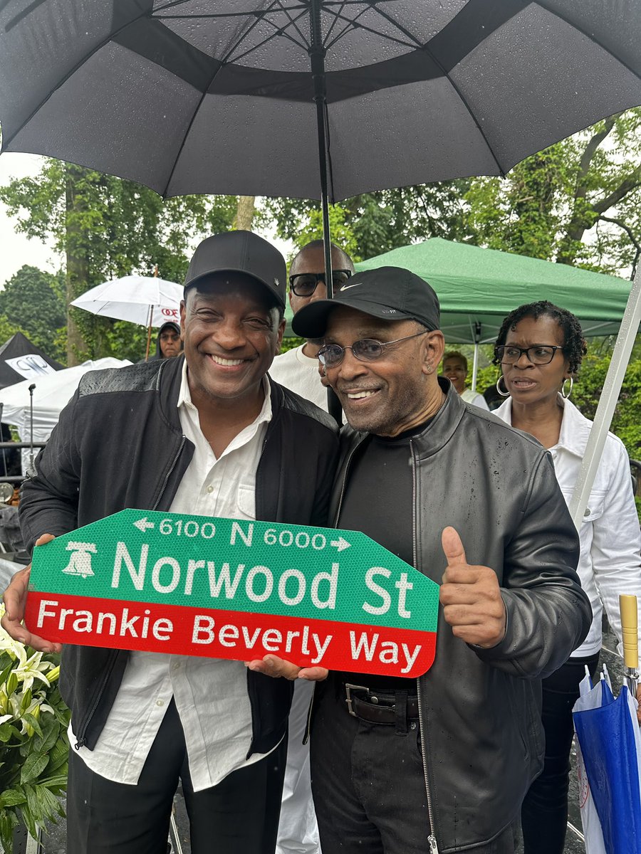 They renamed a street in Philly after my boy this weekend and I was honored to host the event. They Love @frankiebeverly all around the world, but that Philly Love was something to see. Frankie is like a brother to me and I’m so proud of him.