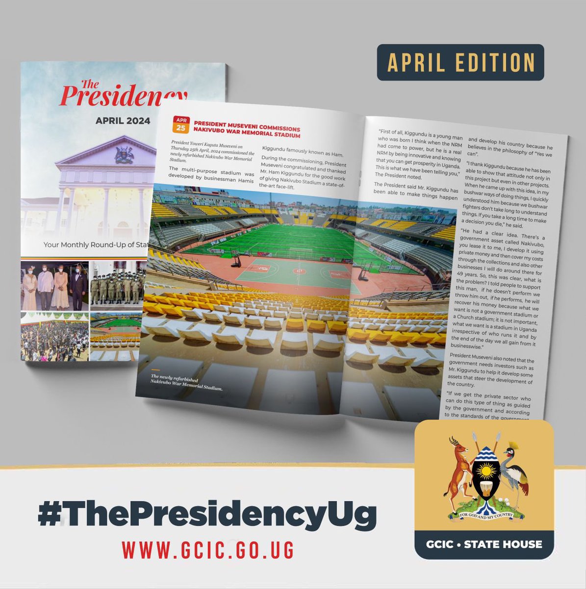 This Monday, we will be releasing the April edition of our e-magazine #ThePresidencyUg. Stay tuned!!