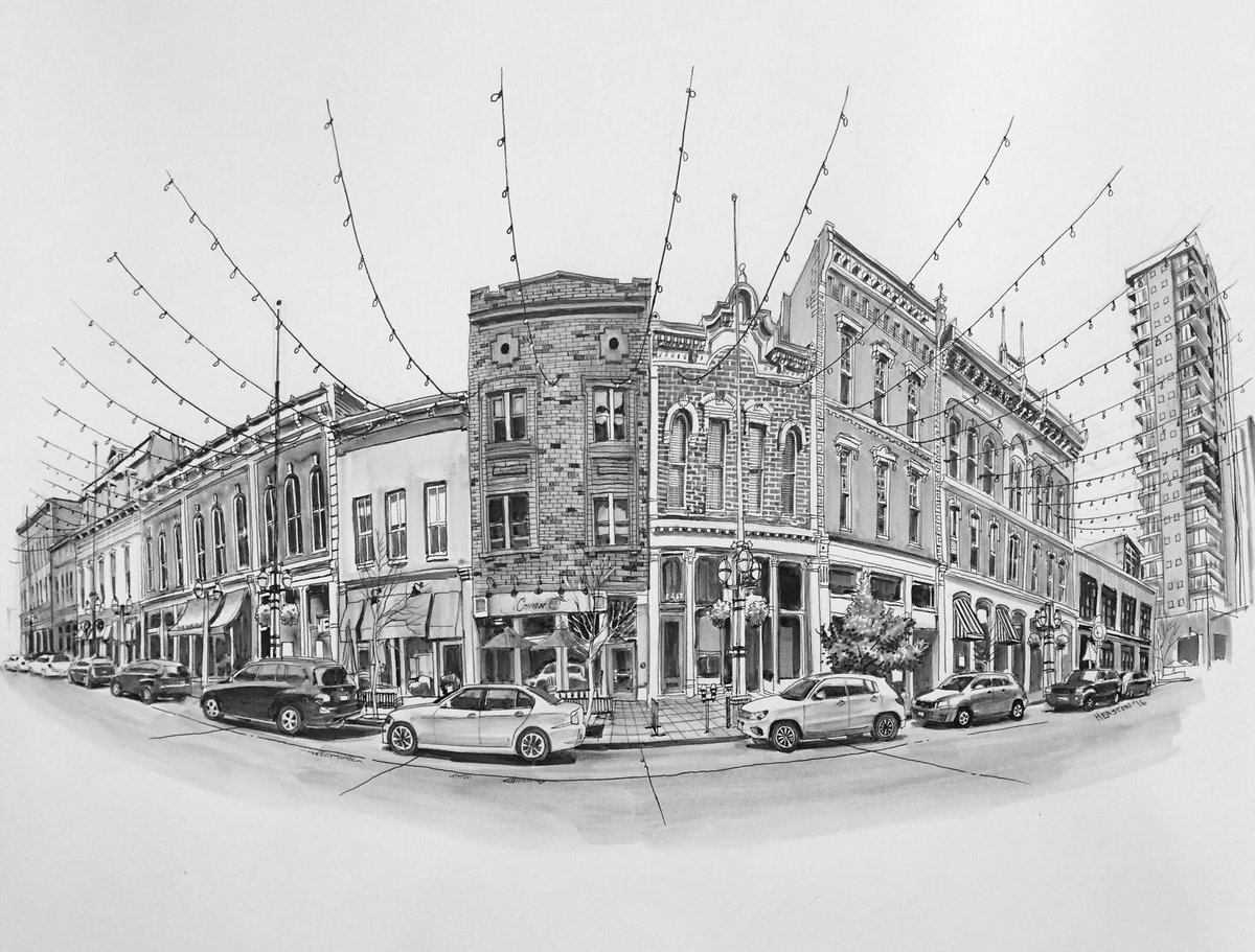 Larimer Square, Denver, from 2016. One of my rare sketches with Winsor & Newton alcohol based markers.