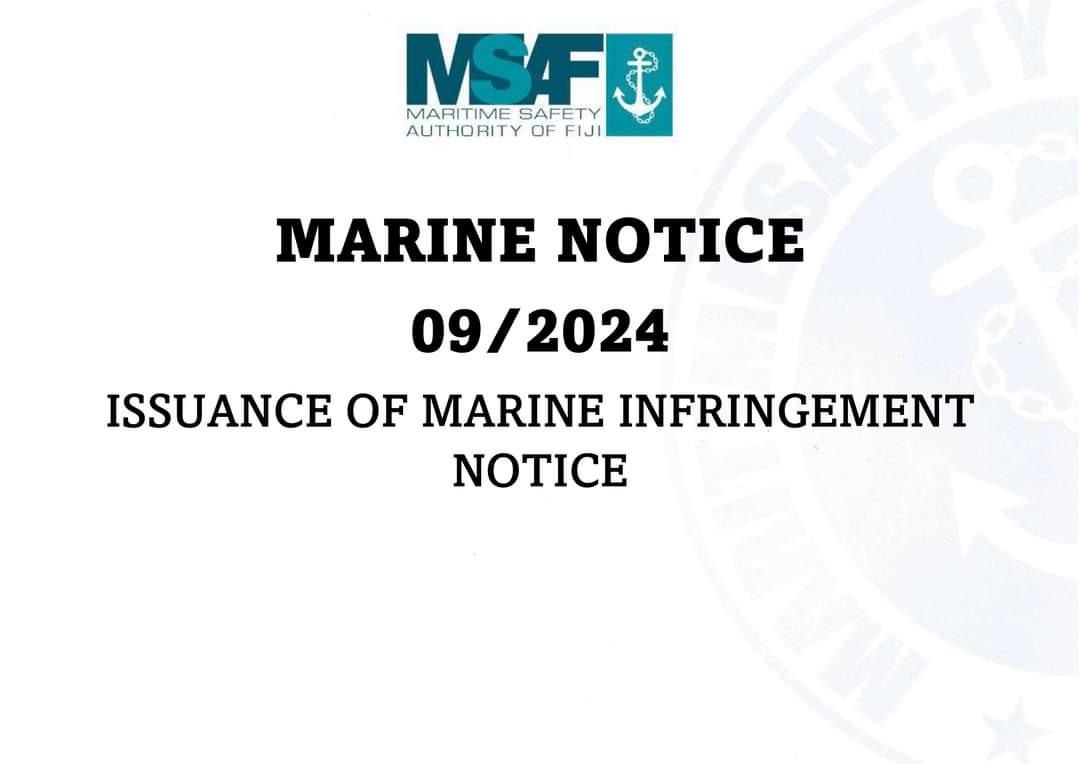 ⚓️ Attention all mariners! Check out our new Marine Notice 09/2024 on the issuance of Marine Infringement Notice. Stay informed and stay safe on the water. Read more: msaf.com.fj/mn-09-2024-iss…