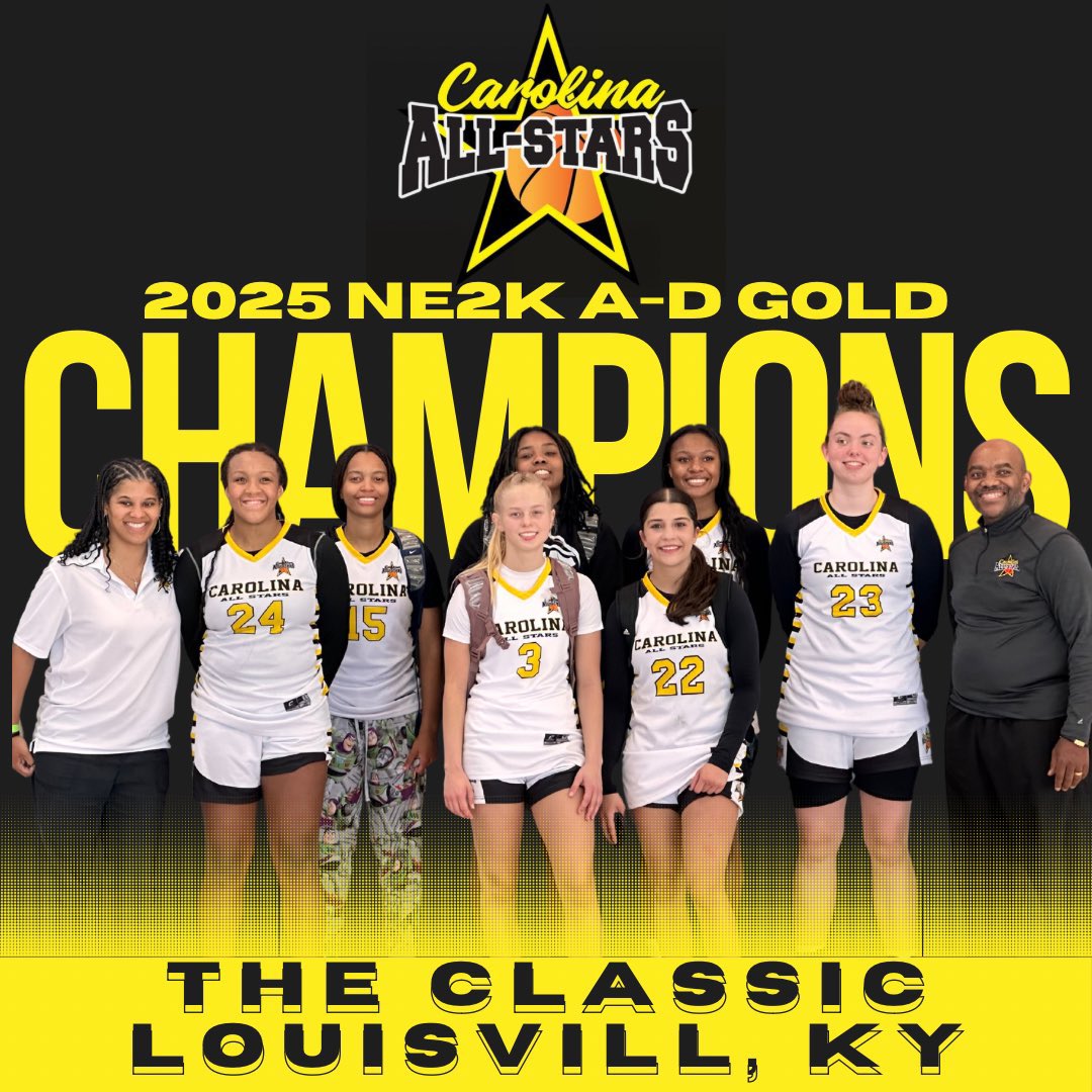 Carolina All-Stars Girls Basketball (@carolinallstars) on Twitter photo Congrats Carolina All-Stars 2025 NE2K on Gold Championship‼️
‘25 <a href="/sarra2025/">Sarra Abdelbarr</a> ‘25 <a href="/perrybre2025/">Breanna Perry</a> ‘25 <a href="/QuincieToran/">Quincie Toran</a> ‘26 <a href="/BritniSilver/">Britni Silver</a> ‘25 <a href="/adasonbuonicont/">Adason (Coco) Buoniconti</a> ‘25 <a href="/JusticeZ24/">Justice Z</a> ‘25 <a href="/KGoode9/">K Goode</a> ‘26 <a href="/Lola_Rich_26/">Lola Richardson</a>
Missing from this one but not forgotten’25 <a href="/JaylaHicks13/">Jayla Hicks</a> ‘26 Keysha Mizzell Congrats Carolina All-Stars 2025 NE2K on Gold Championship‼️
‘25 <a href="/sarra2025/">Sarra Abdelbarr</a> ‘25 <a href="/perrybre2025/">Breanna Perry</a> ‘25 <a href="/QuincieToran/">Quincie Toran</a> ‘26 <a href="/BritniSilver/">Britni Silver</a> ‘25 <a href="/adasonbuonicont/">Adason (Coco) Buoniconti</a> ‘25 <a href="/JusticeZ24/">Justice Z</a> ‘25 <a href="/KGoode9/">K Goode</a> ‘26 <a href="/Lola_Rich_26/">Lola Richardson</a>
Missing from this one but not forgotten’25 <a href="/JaylaHicks13/">Jayla Hicks</a> ‘26 Keysha Mizzell