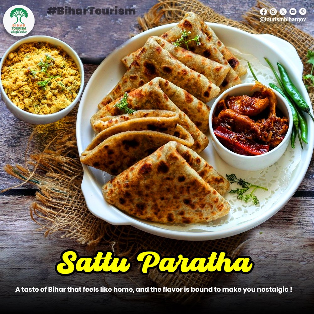 Sattu Paratha, a specialty of Bihar, is a nutritious and delicious dish. Filled with roasted gram flour (sattu), these parathas are loved by everyone for their unique taste and health benefits. . . . #sattu #paratha #foodstagram #foodporn #biharifood #bihar #swadbiharka