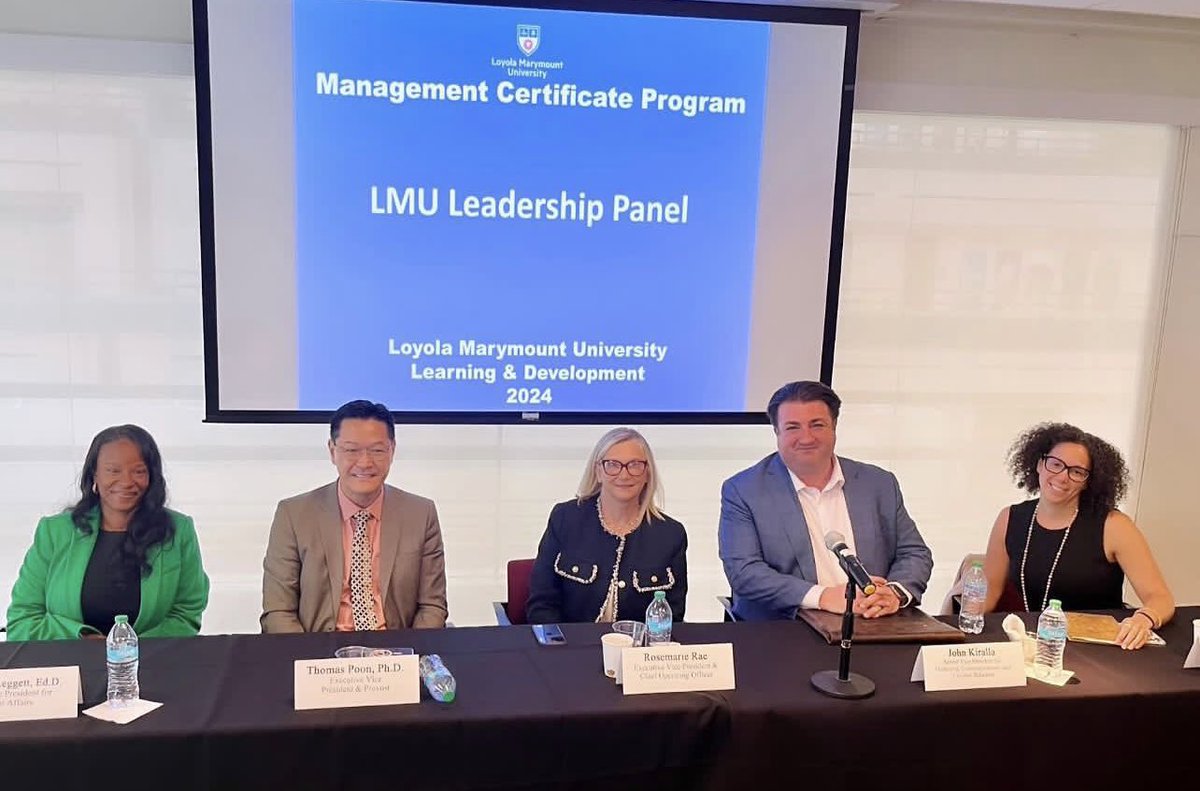 Honored to serve as a panelist for the Management Certificate Program last Tuesday. It was great to share thoughts, ideas and insights regarding leadership at LMU with the 40 Management Certificate Program participants. Proud of the 6 participants representing student affairs.