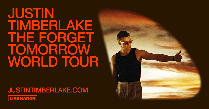LiveNation's tweet image. .@jtimberlake has added the final 2024 shows to The Forget Tomorrow World Tour! Tickets on sale Thursday 5/23 (10am local). Save the date! 📅livemu.sc/3Of5Z2U