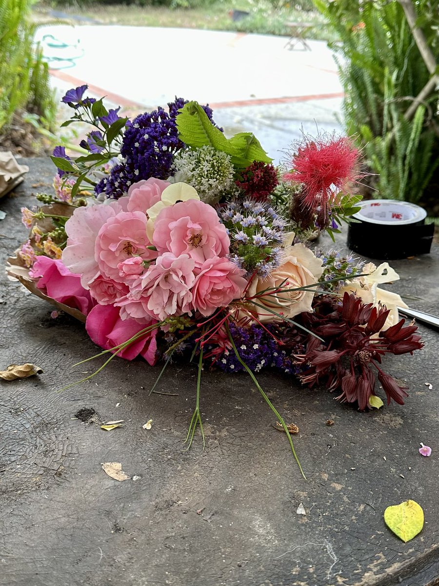 Beautiful flowers from the garden for the cemetery today. Flowers are a way to connect with nature and feel true comfort and joy.