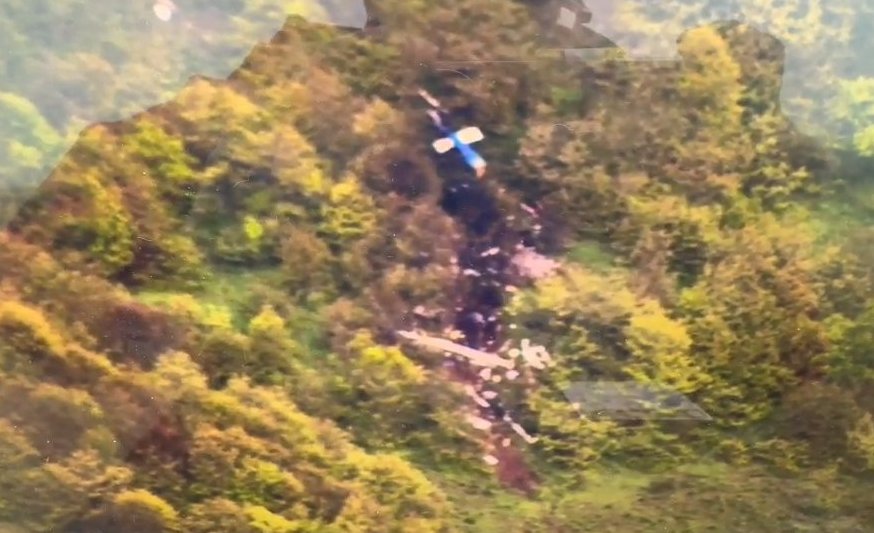 BREAKING: New image of wreckage of Iranian president's helicopter, which left no survivors.