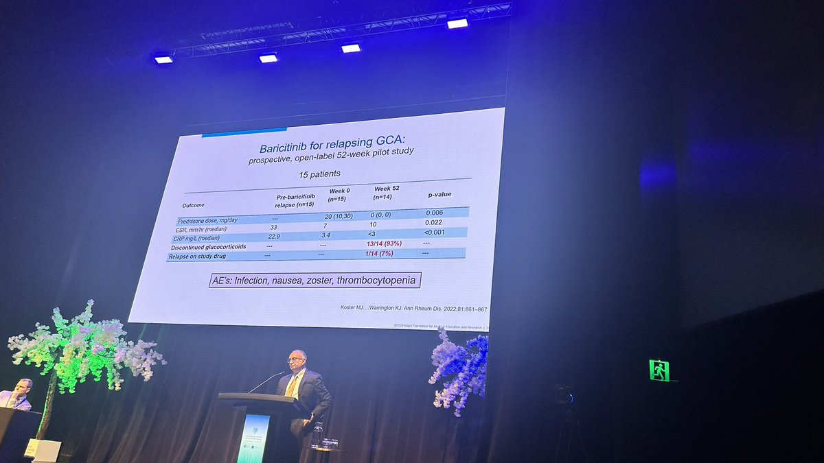 Ken Warrington presents on GCA
⁃emerging treatments considering IL-6, IL-17, JAK-STAT targeted treatment
⁃Future treatment options…

#ARANZRA24 <a href="/MdWarrington/">KenWarringtonMD</a> <a href="/AusRheum/">AusRheum</a>