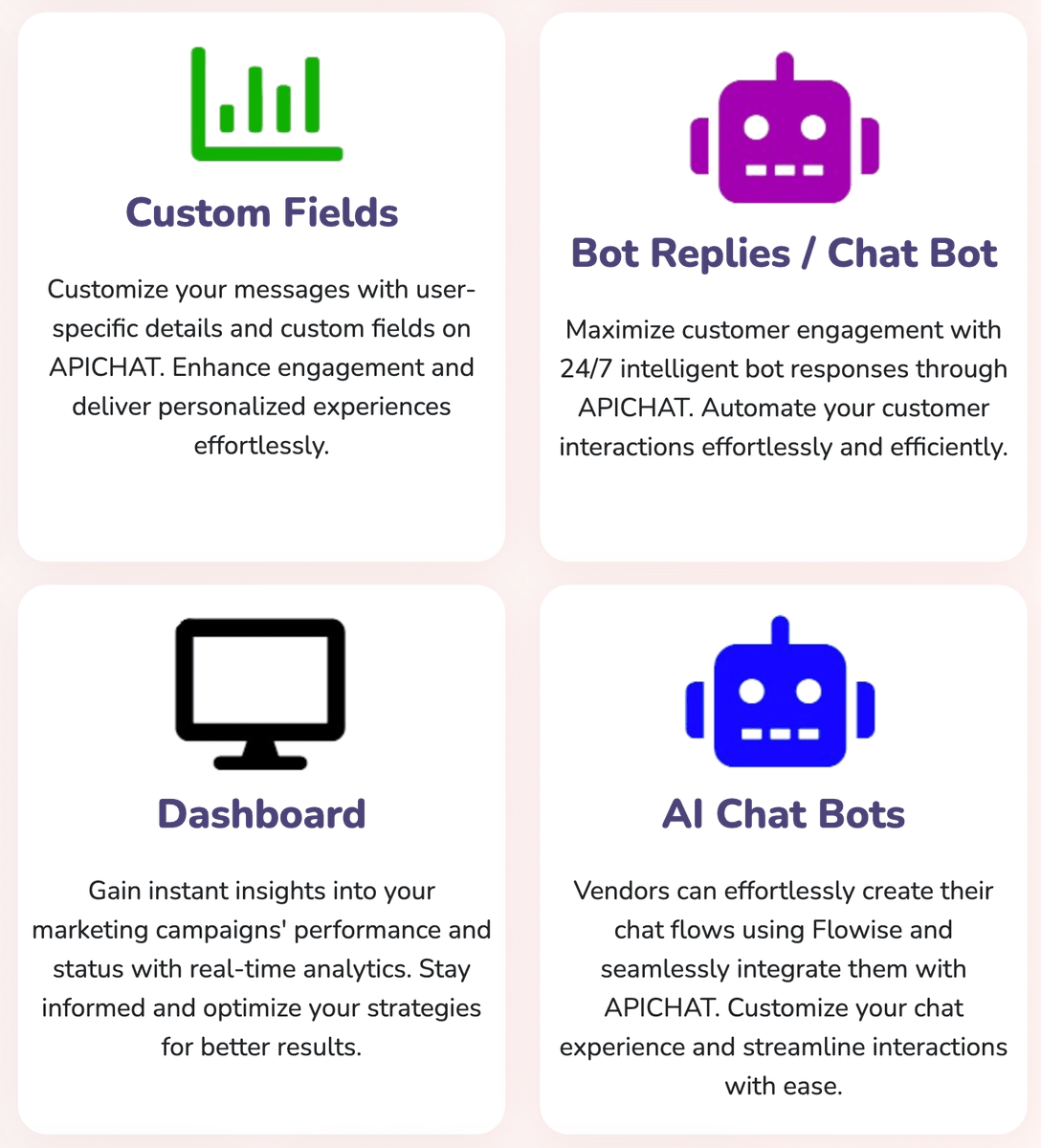 Everloomindia's tweet image. APICHAT - A Product of EverLoom Technologies
Automate sales and support effortlessly with APICHAT's integrated solutions, including chatbots, Bulk SMS, Telegram, and Email.
#apichat #whatsappapi #lowpriceapi #bulksms
M: 8904290891
W: apichat.in
