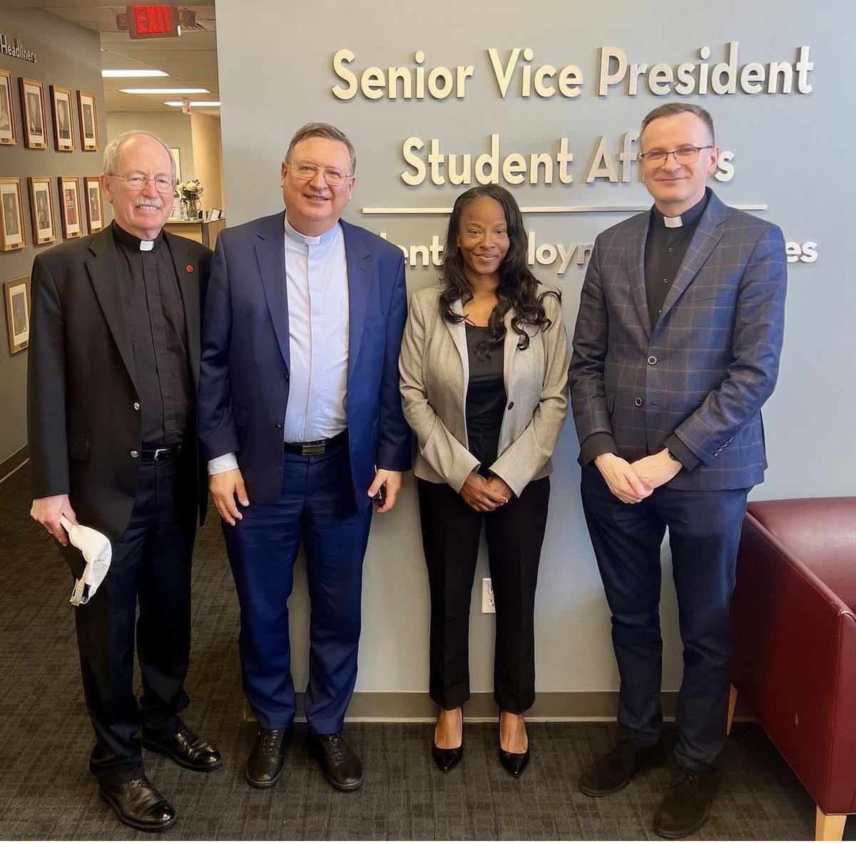 It was a pleasure to meet Fathers Wrobel and Kowalski visiting from Catholic University of Lublin in Poland, back on May 1. I enjoyed our discussion on the student experience at our universities. Thank you to LMU Chancellor Fr. Engh for including me in their delegation visit.