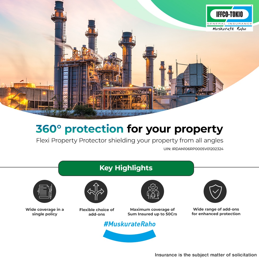 Flexi Property Protector by @IFFCO__TOKIO is designed to safeguard your asset against unforeseen risks, ensuring your business remains resilient no matter what comes your way. Explore more at: bit.ly/3yrrKYf #MuskurateRaho #Insuranceforproperty