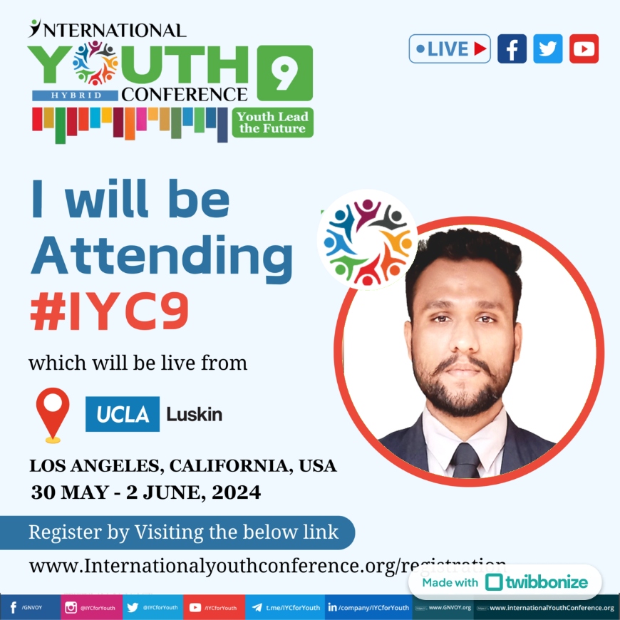Hello, I am Faysal and I will attend this conference.
<a href="/IYCForYouth/">International Youth Conference - IYC</a> #YC9