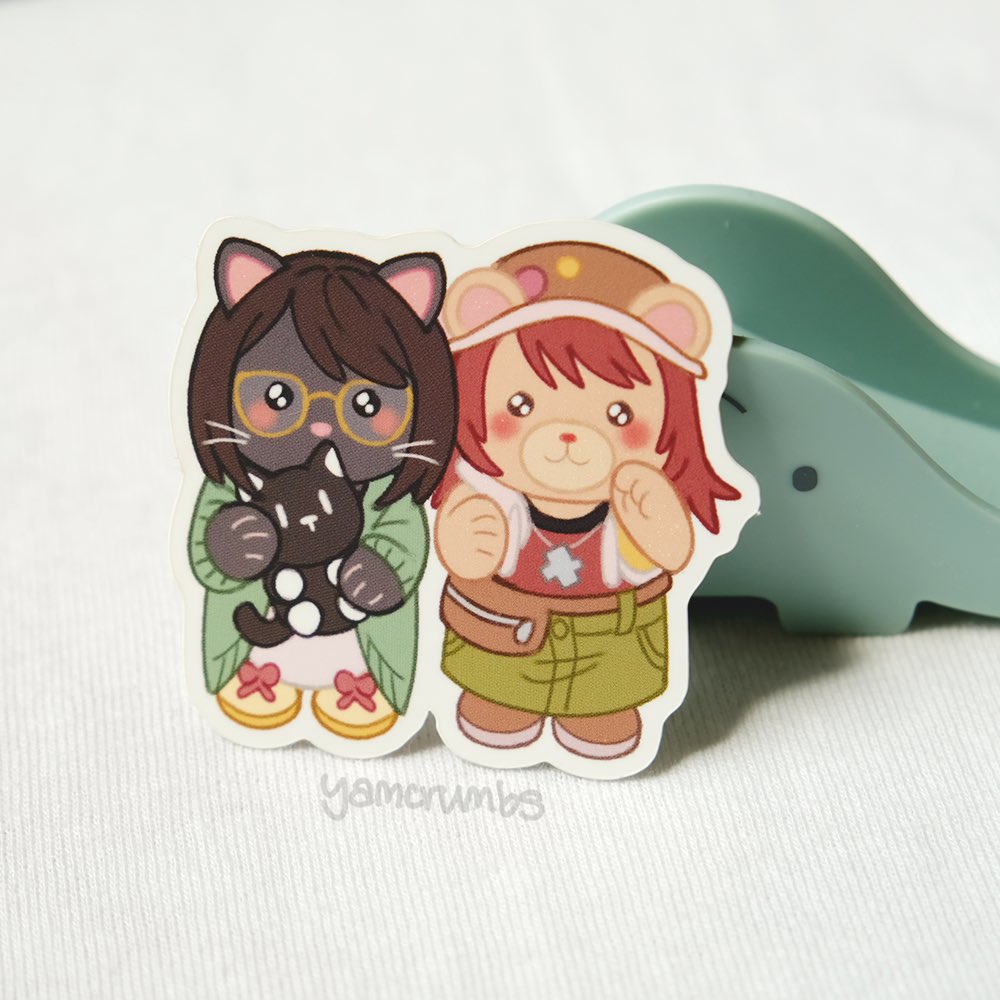 also forgot to post these earlier but i also have OG joshneku and shikieri stickers this time around when my sh0p opens 🫣the latter inspired by calico critters! 🧸tiny gummies...