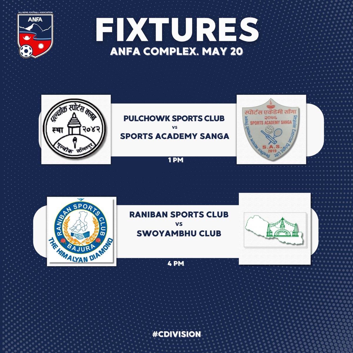 Monday fixtures of #CDivision. #ANFA