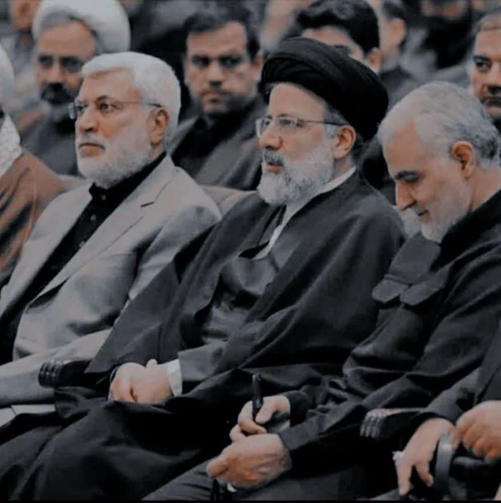 IRGC fanboy Telegram account posted these photos of President Ebrahim Raisi with Quds Force Commander Qasem Soleimani. Both are dead now (and still no one is mentioning Hossein Amir-Abdollahian, the foreign minister, who also died).