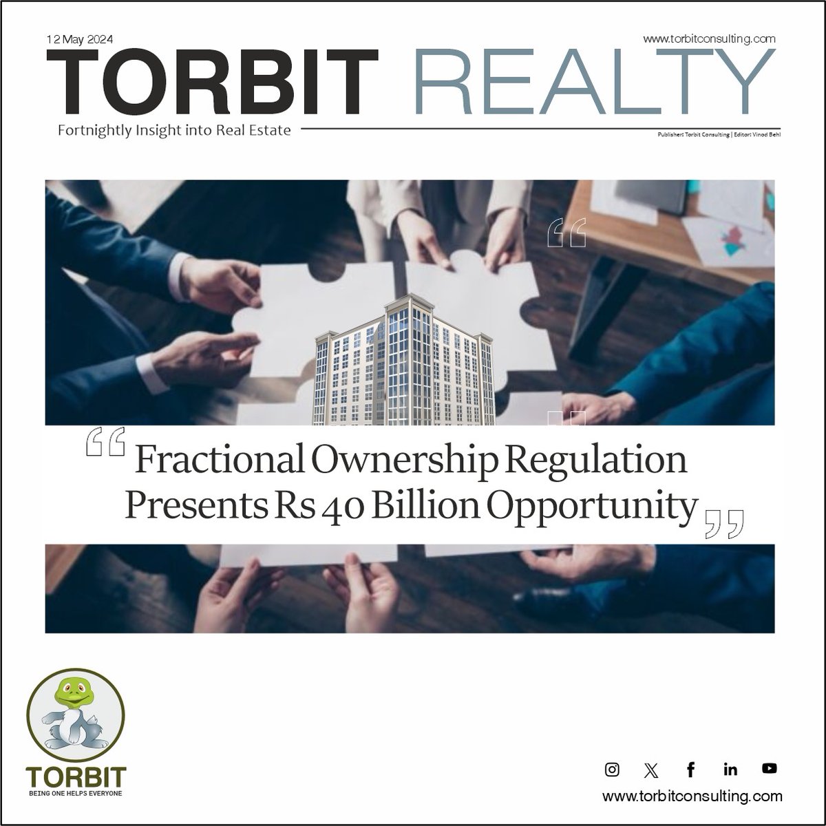 SEBI's latest policy reform, proposals for small and medium REITs for fractional ownership platforms, this will result in Rs 40 billion opportunity.

Read more: bit.ly/4dEOLqD

#torbitrealty #realestateassets #ColliersIndia #officespaces #commercialproperty #buyers