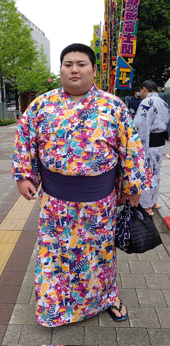 大相撲 二子山部屋 浴衣地 ゆかた 青 浅草 招き屋