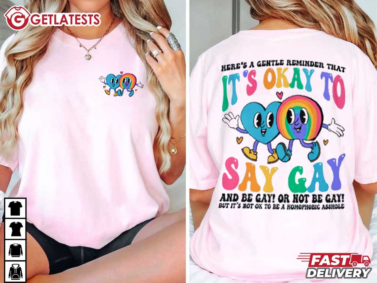 It’s Ok To Say Gay Equality LGBTQ T-Shirt #Equality #LGBTQshirt #getlatests #HOMOPHOBIC #LGBTQ+ getlatests.com/product/its-ok…