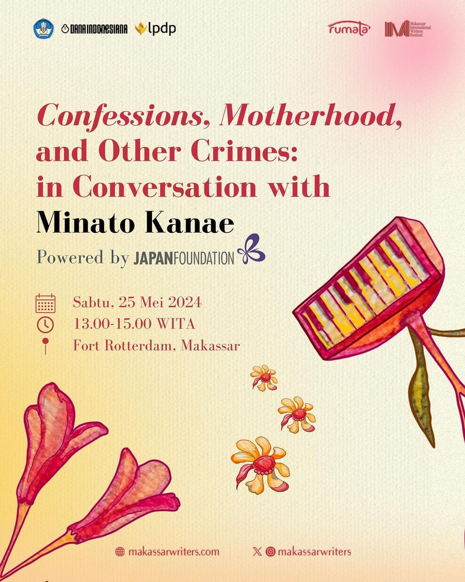 penerbitharu's tweet image. Minato Kanae-sensei dikenal sebagai penulis novel misteri yang menulis cerita-cerita dengan plot tak terduga dan tentunya selalu menarik untuk dibaca. 

Teman-teman pembaca pasti penasaran bgaimana Minato-sensei menulis karya-karyanya? Ayo datang ke MIWF 2024 minggu ini. Kegiatan…