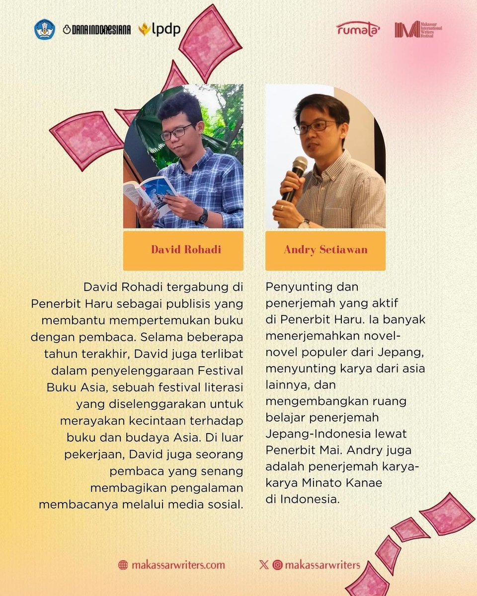 penerbitharu's tweet image. Minato Kanae-sensei dikenal sebagai penulis novel misteri yang menulis cerita-cerita dengan plot tak terduga dan tentunya selalu menarik untuk dibaca. 

Teman-teman pembaca pasti penasaran bgaimana Minato-sensei menulis karya-karyanya? Ayo datang ke MIWF 2024 minggu ini. Kegiatan…