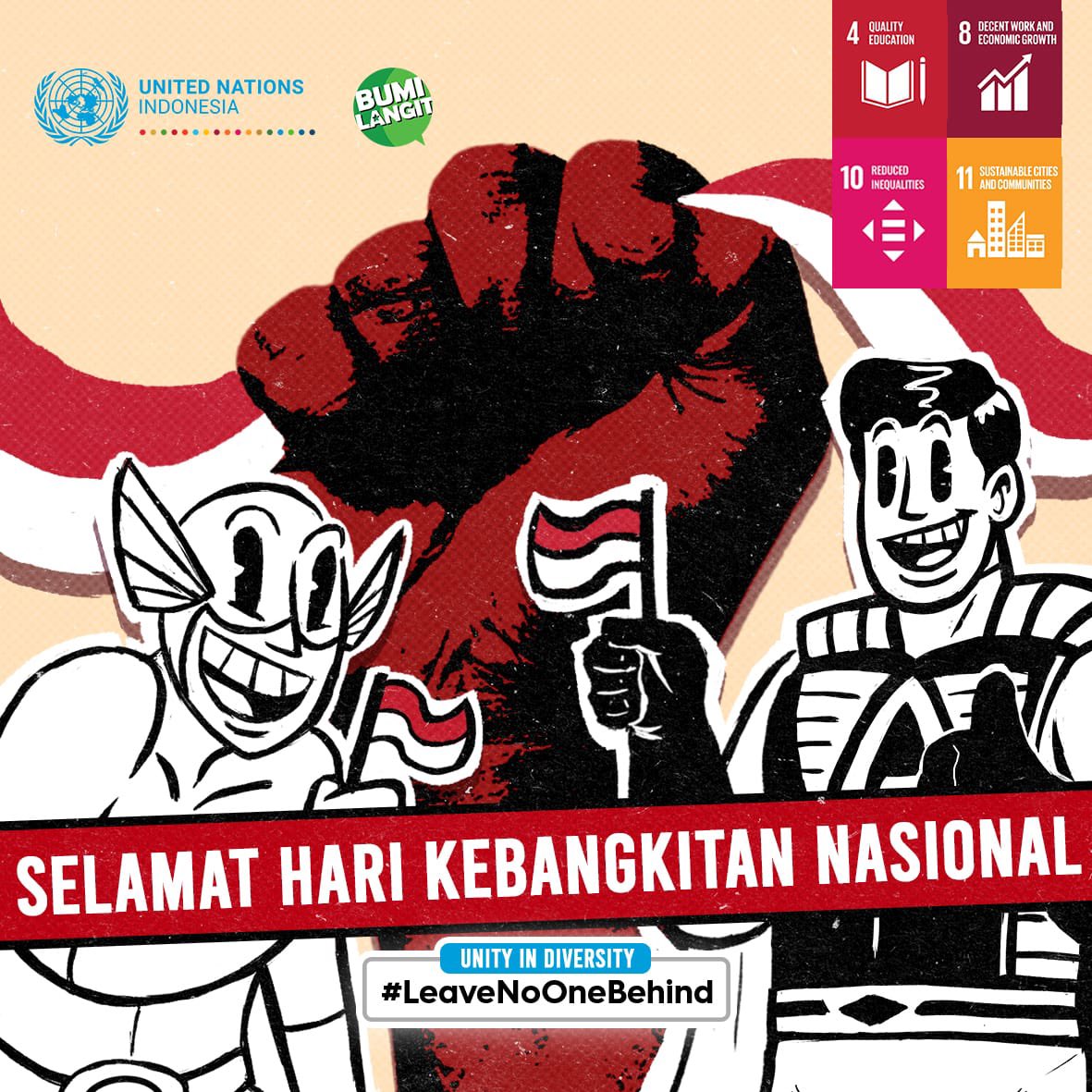 🔥🇮🇩 Selamat Hari Kebangkitan Nasional Sobat UN dan Rakyat Bumilangit🇮🇩🔥

#HariKebangkitanNasional #BangkitBersama #IndonesiaHebat #MerahPutih #LeaveNoOneBehind #PatriotAdalahKita #UNtukIndonesia #UNinIndonesia #Bumilangit