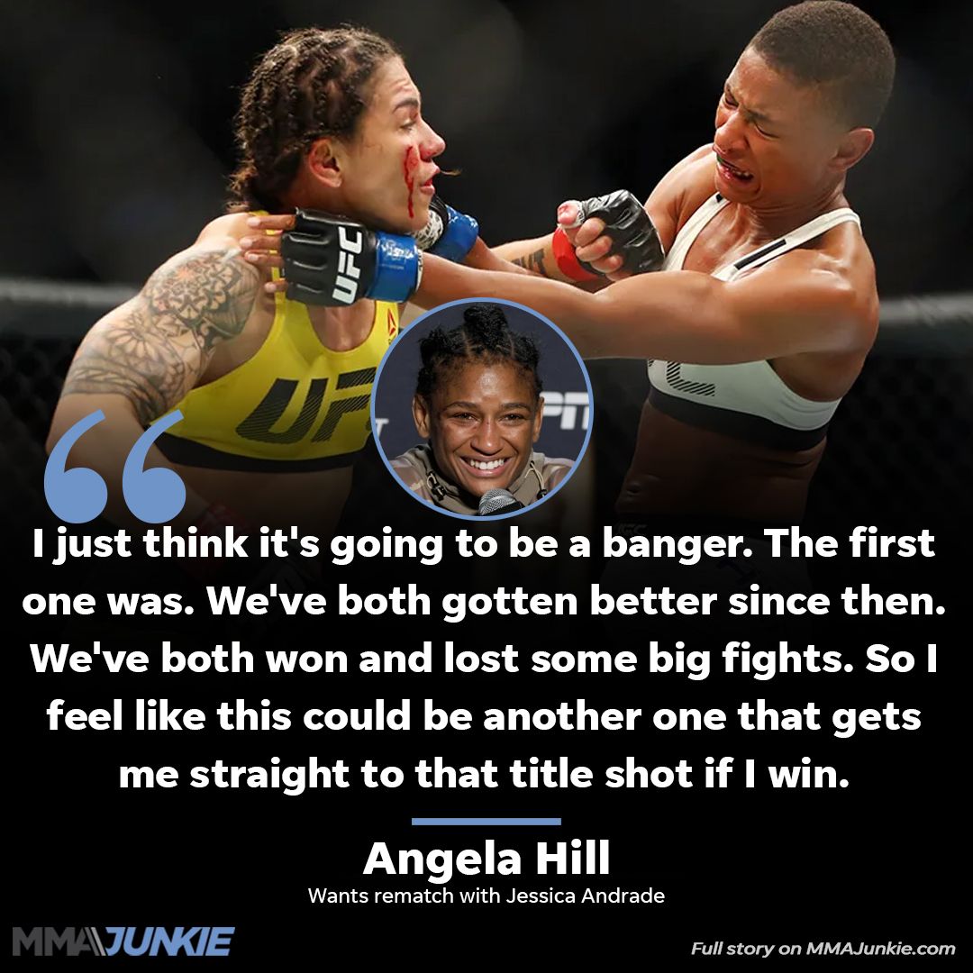 Angela Hill wants to run a rematch with Jessica Andrade after her #UFCVegas92 win.
