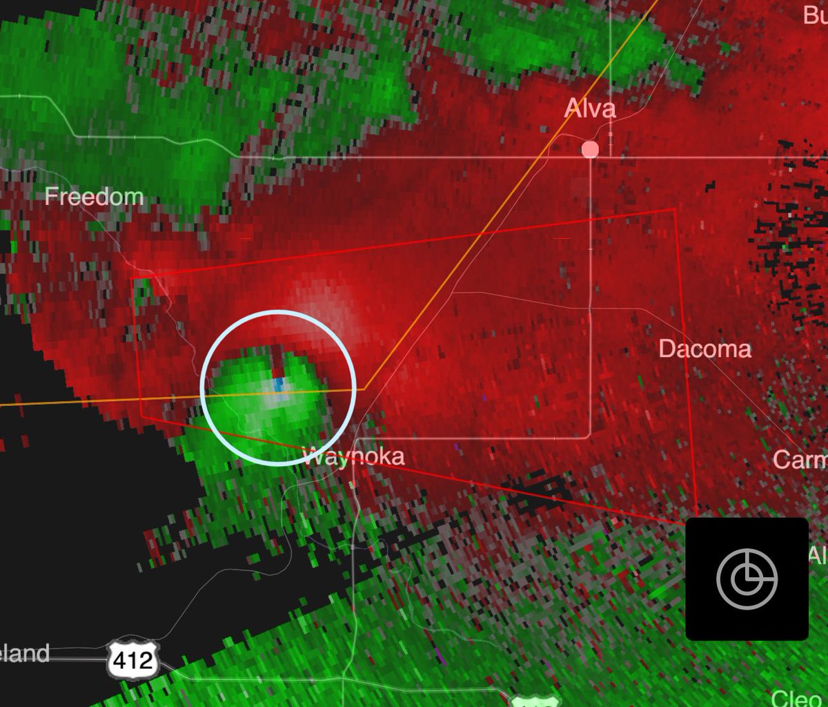 It’s not over — we now have another probable tornado northwest of Waynoka, Oklahoma moving toward Dacoma.