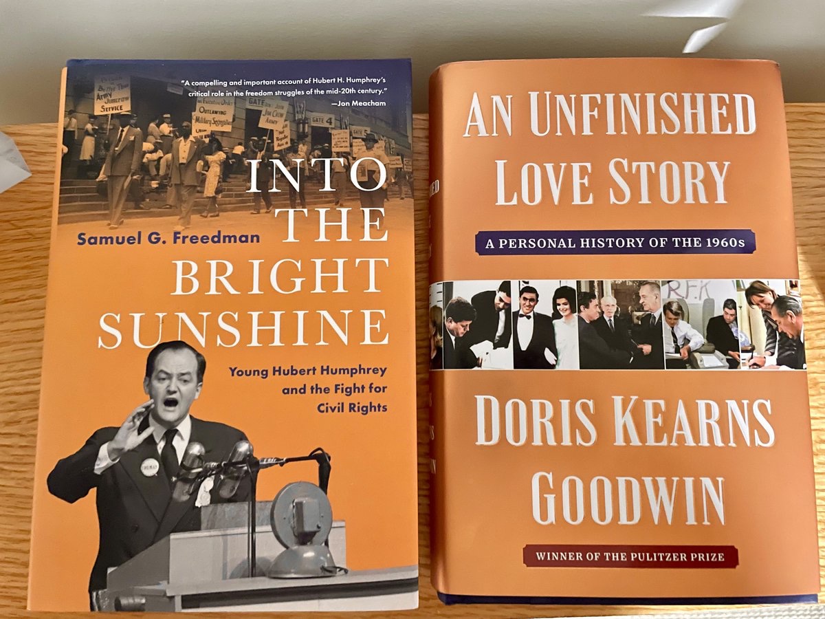 A couple new reads. I have always like the man that HHH was and I hated how LBJ treated him. DKG, love to hear stories of the 1960s. #tbrlist #historybookshelf