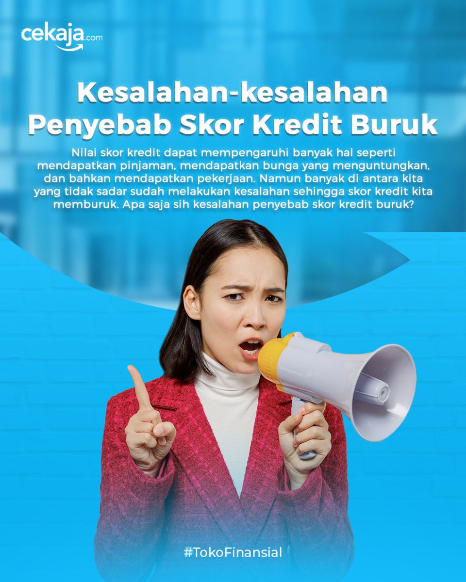 CekAja's tweet image. Cekizen, jangan biarkan kesalahan kecil mengacaukan skor kreditmu! Cek postingan ini untuk mengenal penyebab utama skor kredit buruk.

#cekaja #tokofinansial #cerdasfinansial #tipsfinansial #skorkredit
