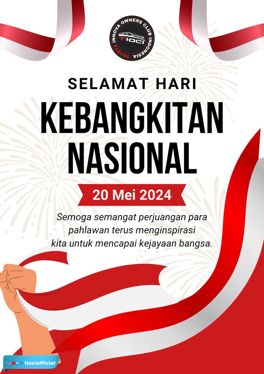Bangkit itu untuk mereka yang mampu berdiri, kembali di saat jatuh, dan tidak pernah ada kata menyerah untuk membangun Indonesia Emas.

#tiociofficial
#tioci
#toyotainnova
#toyotainnovaindonesia
#toyatainnovaownersclubindonesia
#toyotaid
#harikebangkitannasional