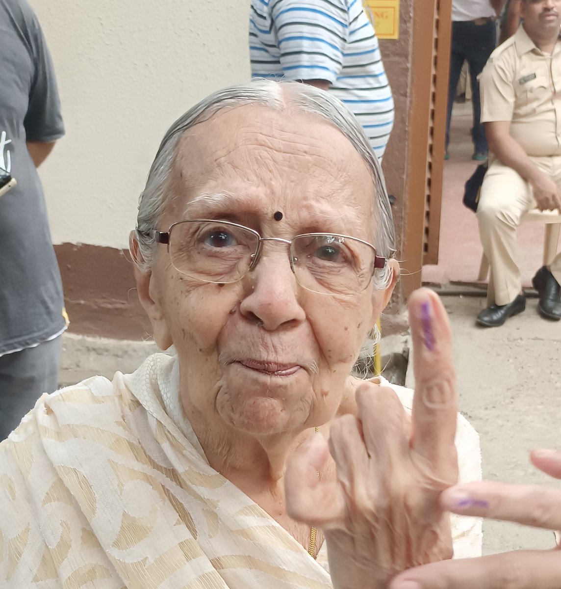 Refused the Vote At Home service, wanted to come to the booth to vote. Was ready early in the morning. My grandmother, a retired schoolteacher. She's 99. 

What's your excuse?