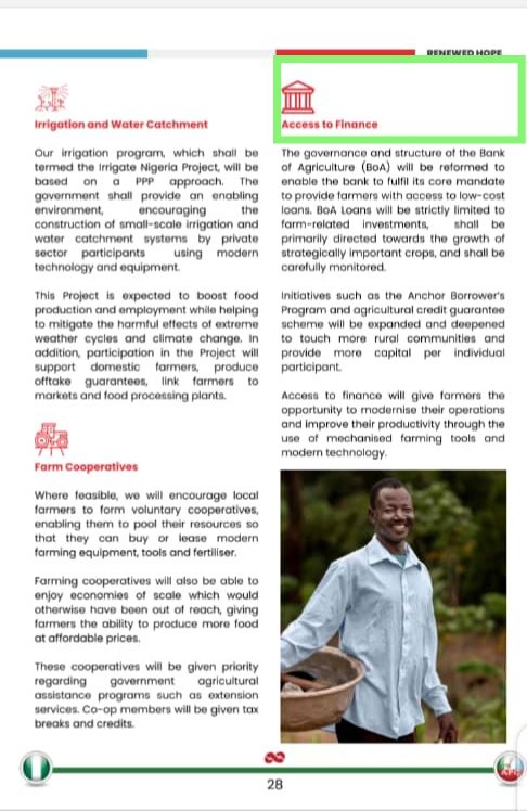 ..in 2023, one of the areas, we used to campaign for PBAT for some of our Farmers & young Agropreneurs was to convince them on ACCESS TO FINANCE as seen in page 28 of the Renewed Hope Agenda which states that: ' BOA will be reformed' and give Farmers access to Fund. Today is May