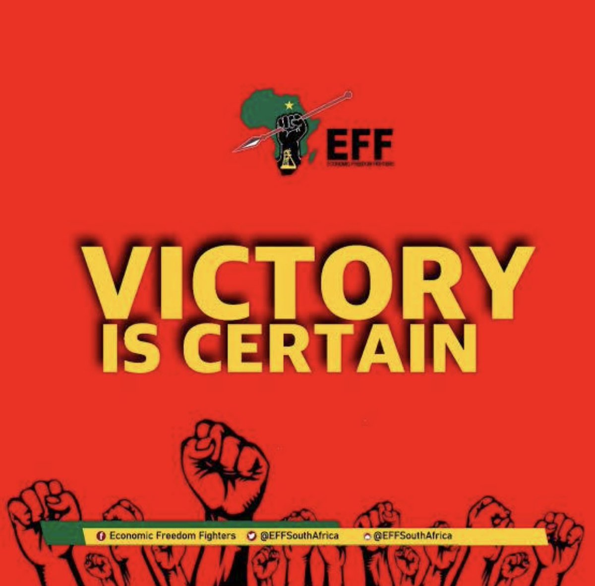 VUKANI maFighters we are only 9 days away to total victory in our lifetime
#VoteEFF29May2024 
#EFFMustRise

#VoteEFF
#MalemaForSAPresident