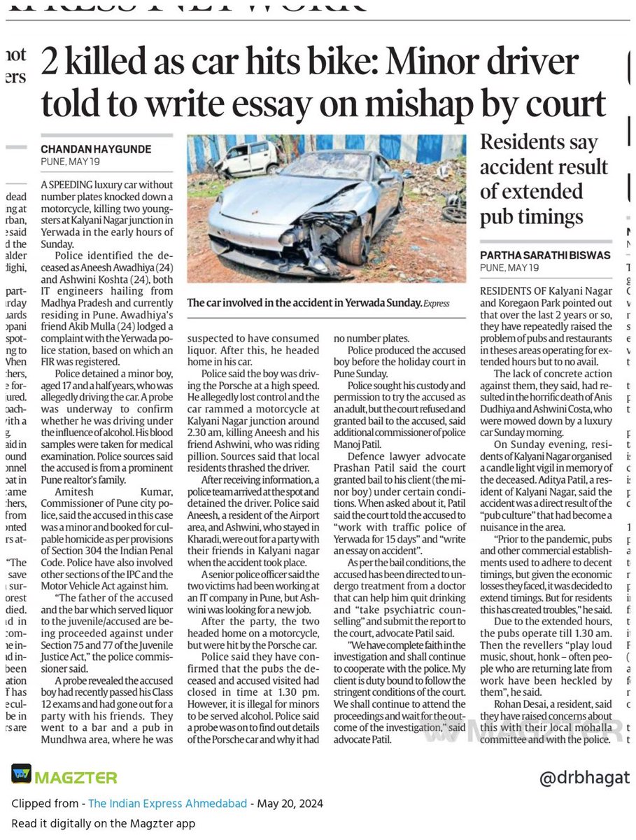 Kya majhak chal raha hai is desh mein … Minor driver asked to write essay in mishap by court ..