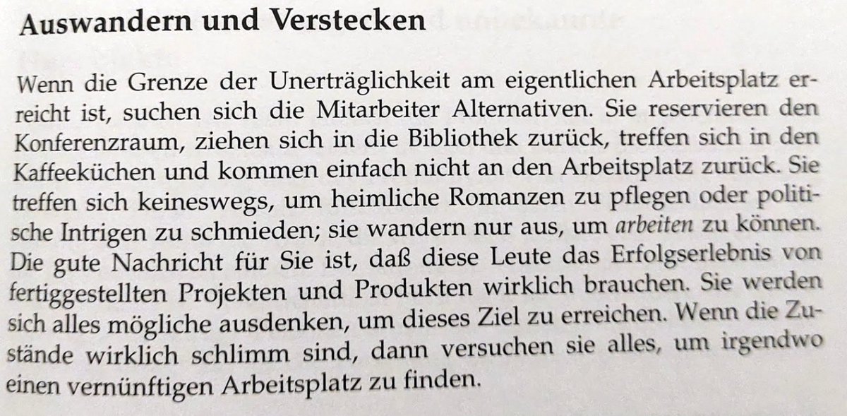 Home Office? Für und wider, hier ein Denkanstoss von Altmeister Tom DeMarco (aus dem Buch "Wien wartet auf Dich"). Von 1999, deshalb wird im Text nicht explizit Home Office als Variante erwähnt. Aber das Prinzip dürfte klar werden.

Es geht auch um Ziele und Erfolgserlebnisse!