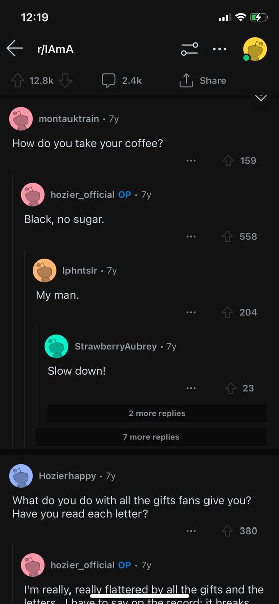 Reading this <a href="/Hozier/">Hozier</a> AMA from 7 years ago. It was here all along. Mastermind.