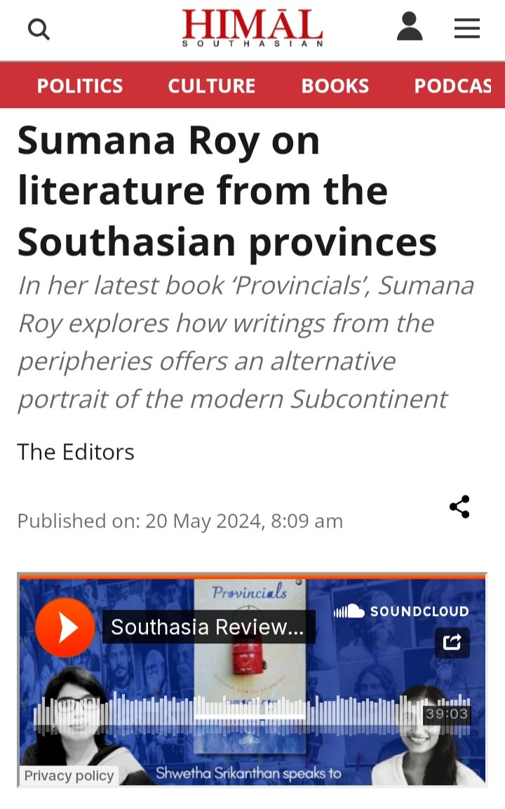 I spoke about Provincials with @shwetha19S, Assistant Editor of @Himalistan , on the Himal Southasian Book podcast: 

himalmag.com/podcast/sumana…