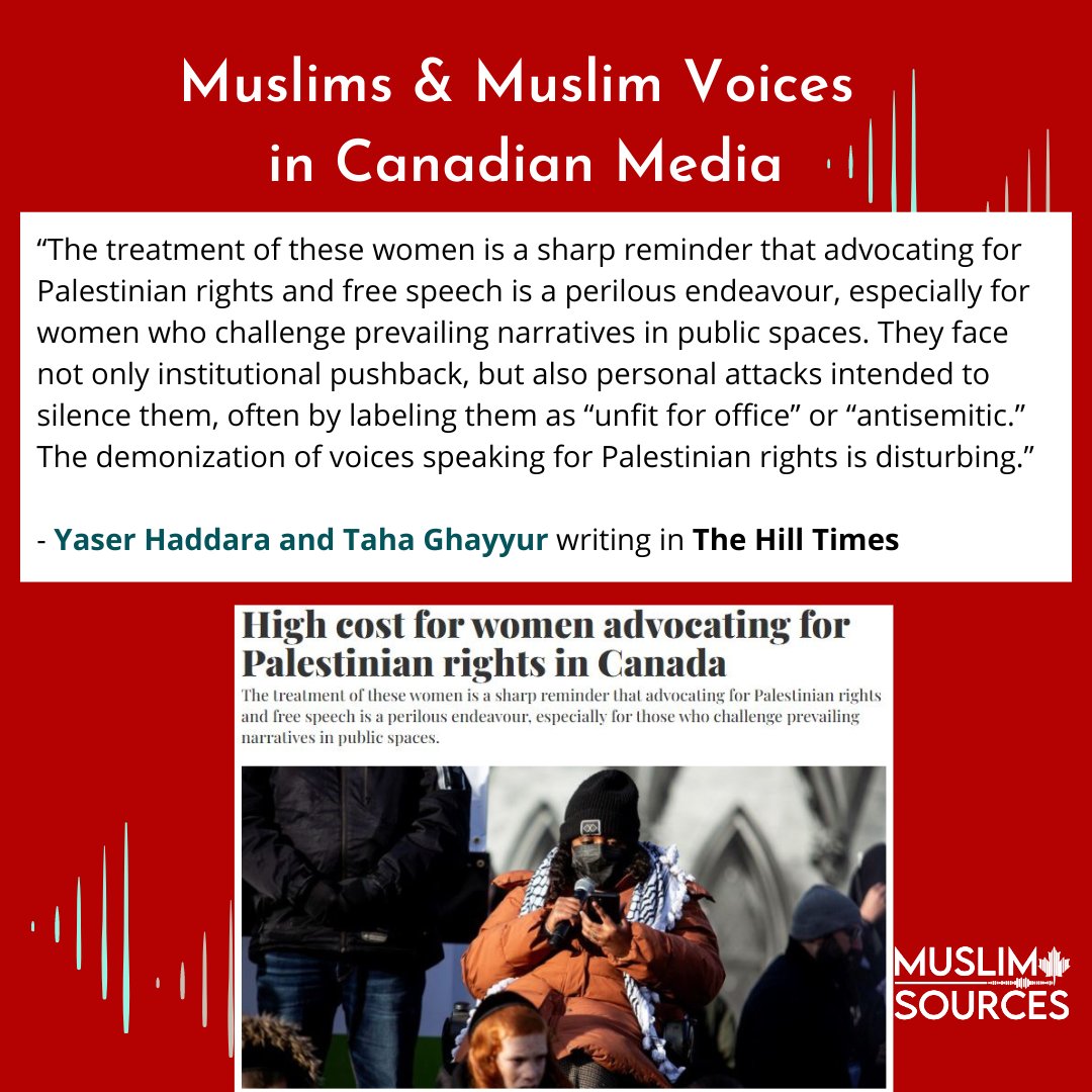 MuslimSources's tweet image. Our highlights of Muslims and Muslim voices in Canadian media this past week:  #amplifyingMuslimvoices