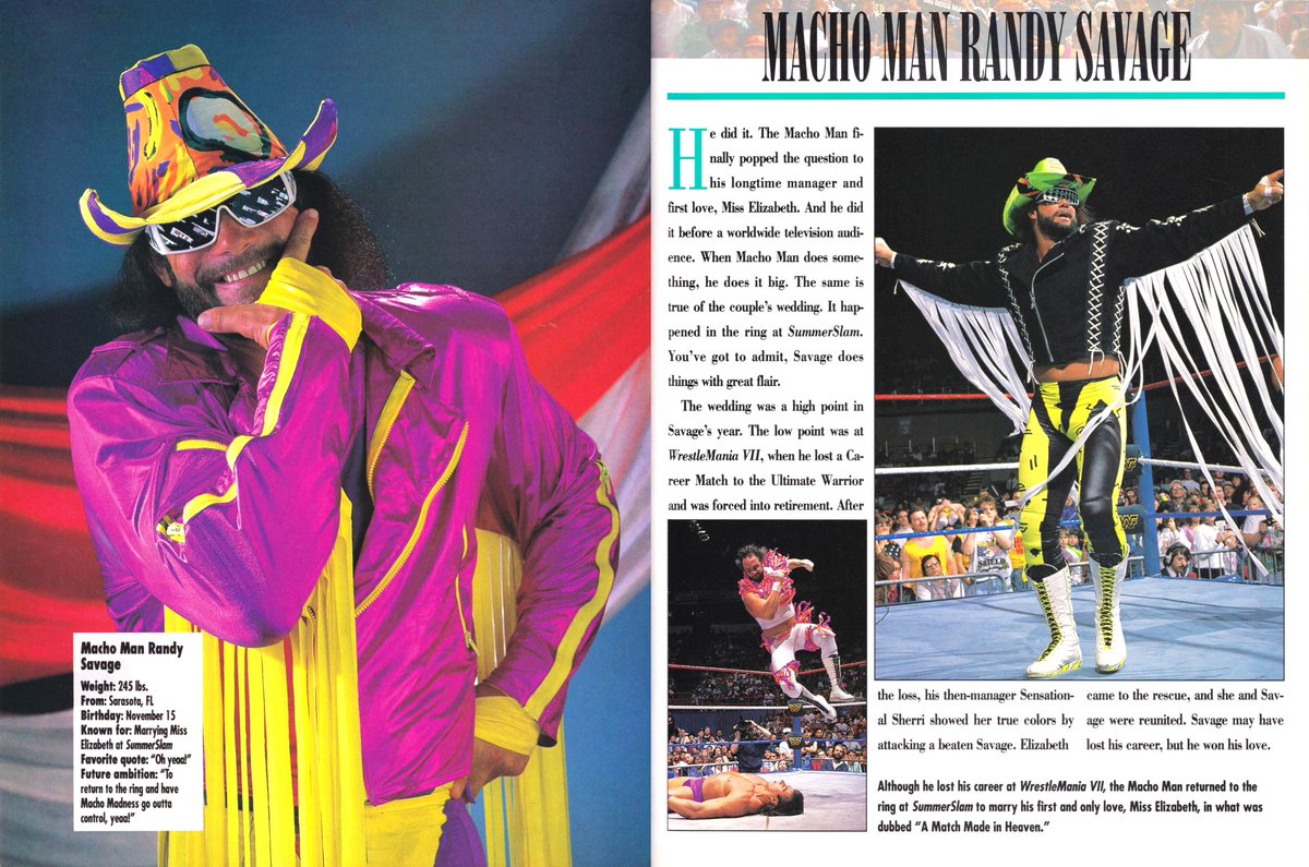 Profile of 'Macho Man' Randy Savage from the 1991 WWF Superstars VI Magazine! ☝🏼 #WWF #WWE #Wrestling #RandySavage