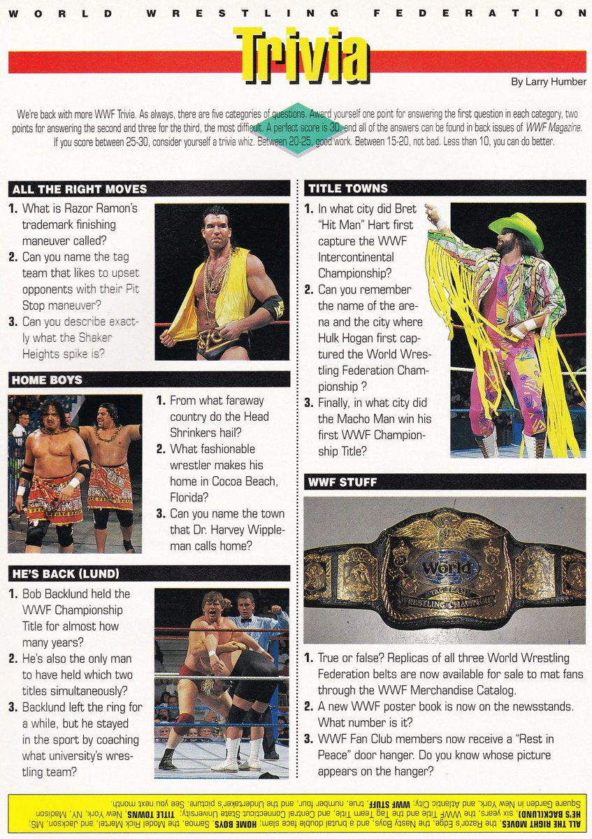 Thursday Trivia Time - From March 1993. ✍🏼 #WWF #WWE #Wrestling